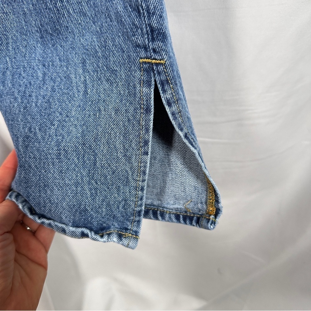 Good American ‘Good Boy’ Side-Slit Straight Jeans Blue941 (2/26) Rigid High Rise - Picture 6 of 13